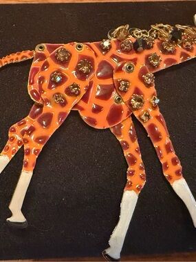 Lunch At The Ritz Articulated Giraffe brooch